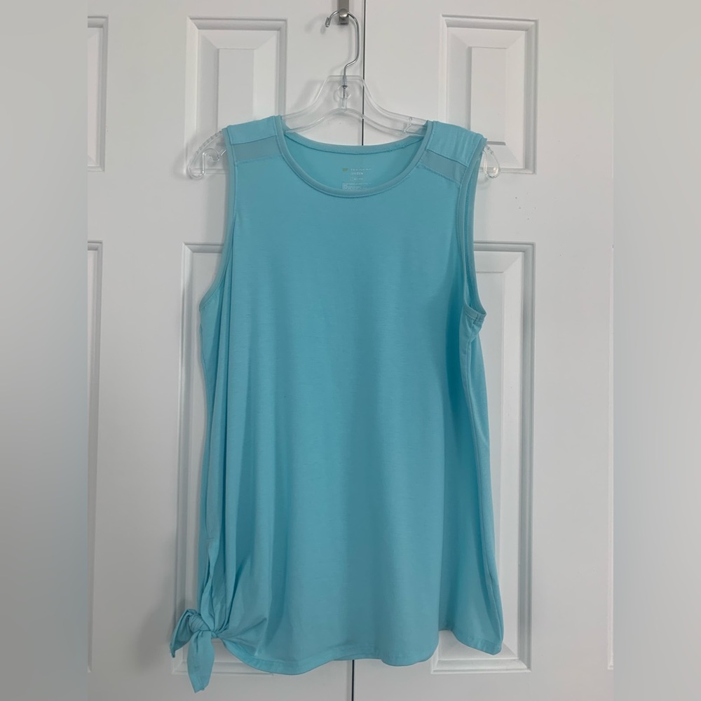 Tek Gear DryTek Sleeveless Workout Shirt, Light Auqa, Size: L